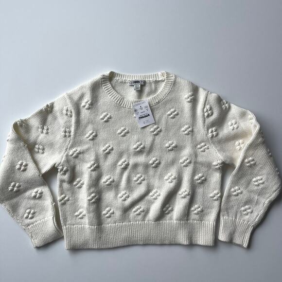 J.Crew Crewcuts Bobble Sweater for Girls in Ivory Size Medium NWT - Picture 2 of 7